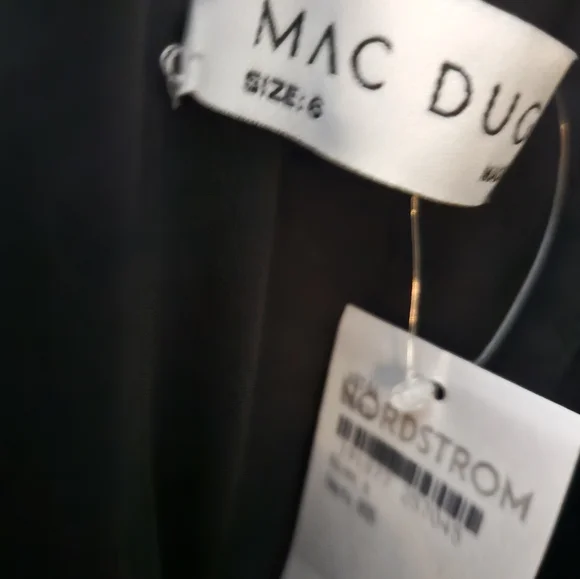 Ieena for Mac DuggalBlack Strapless Jumpsuit with Feather Trim 68146 SZ  6 NEW - Picture 9 of 11